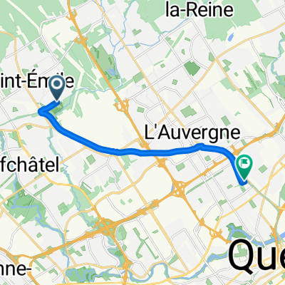 Rue Vaillancourt, Quebec City to Av du Mont-Thabor, Quebec City
