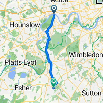Kew Road, London to Davis Road, Chessington