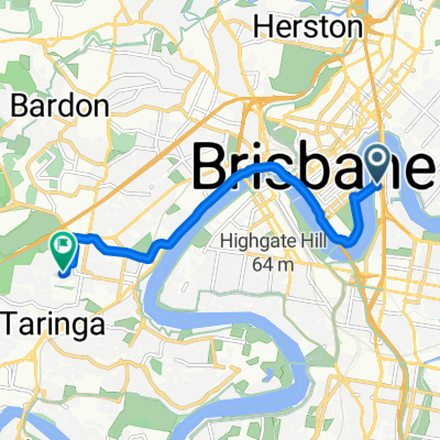 Deakin St, Kangaroo Point to Orchard St, Toowong