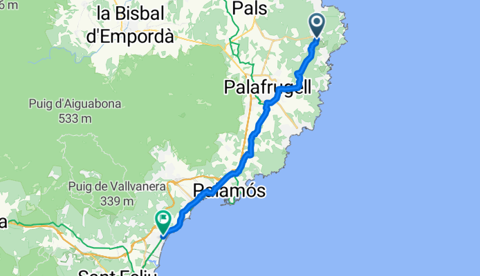 Plaça Flora Marquès i Carreras, Begur to Avinguda del Cavall Bernat, Castell-Platja d'Aro