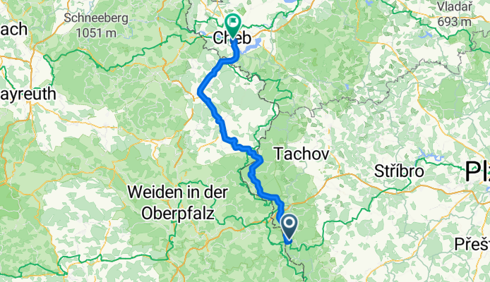 Železná, Bělá nad Radbuzou to Sládkova, Cheb