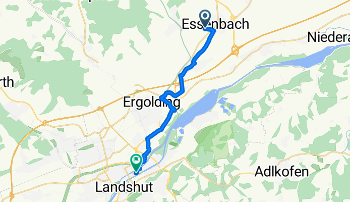 Schlehenstraße, Essenbach nach Isarweg, Landshut