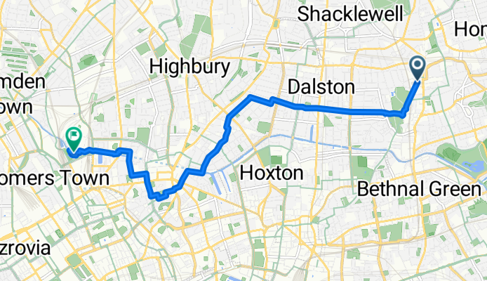 Sylvester Path, London to Stable Street, London