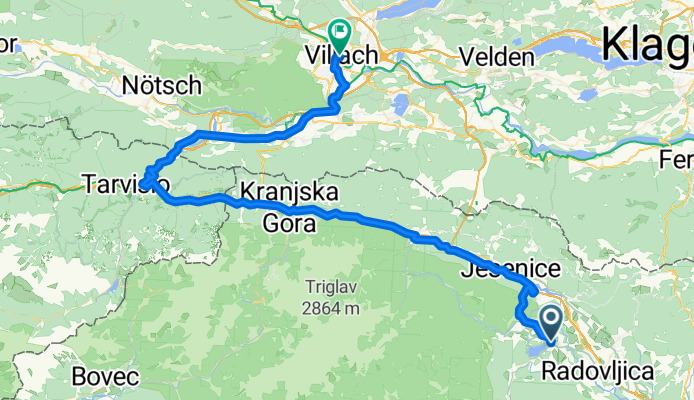 Prešernova cesta, Bled to Bahnhofplatz, Villach