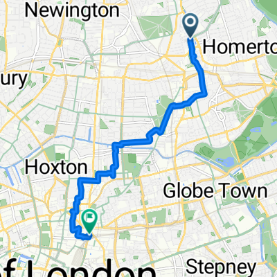 Glenarm Road, London to Shoreditch High Street, London