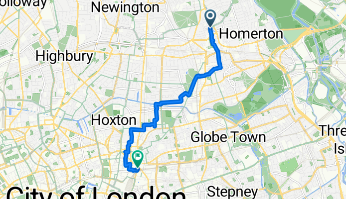Glenarm Road, London to Shoreditch High Street, London