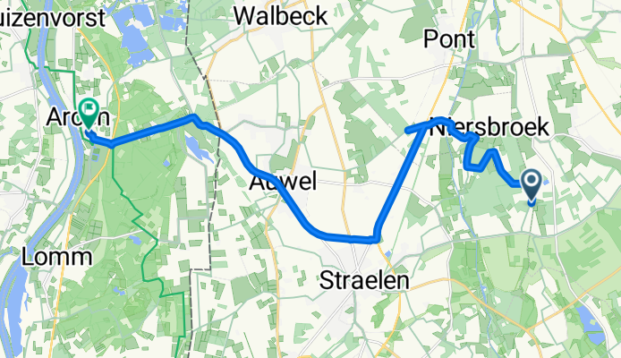 Bergstraße, Wachtendonk nach Raadhuisplein, Arcen en Velden