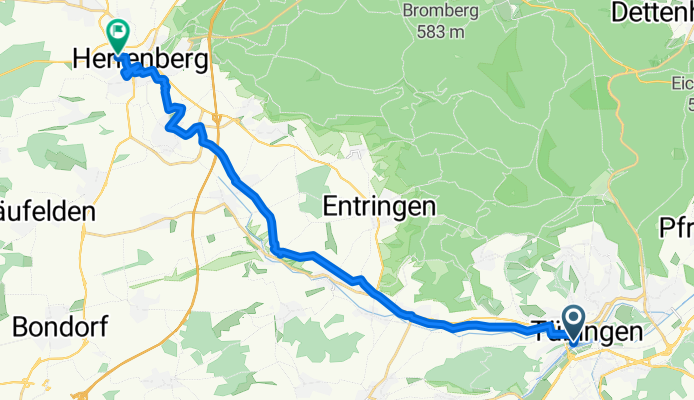 Uhlandstraße, Tübingen nach Birkenweg, Herrenberg