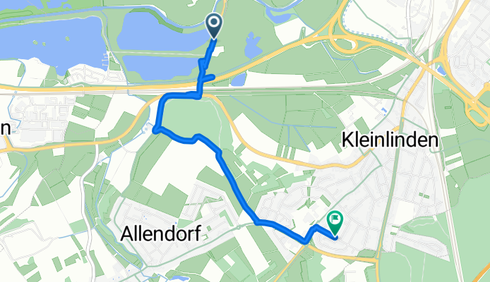 Lahnparkstraße, Heuchelheim an der Lahn nach Wacholderbusch, Gießen
