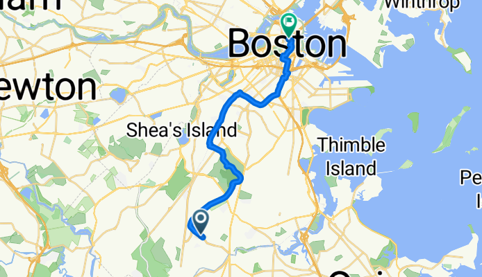 Pleasantview St, Boston to Congress St, Boston