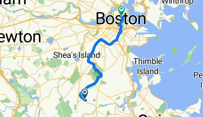 Pleasantview St, Boston to Cornhill St, Boston