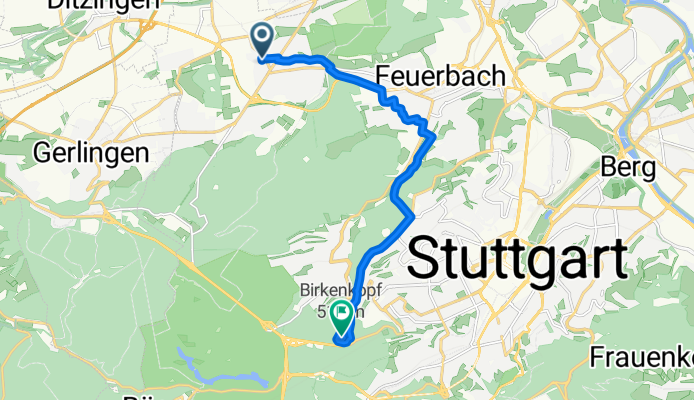 Widdumhof, Stuttgart nach Birkenkopf, Stuttgart