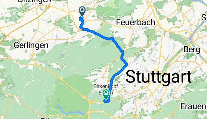 Widdumhof, Stuttgart nach Birkenkopf, Stuttgart