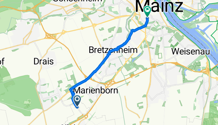K 51, Klein-Winternheim nach Ludwigsstraße, Mainz