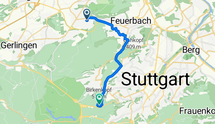 Wormser Straße, Stuttgart nach Birkenkopf, Stuttgart
