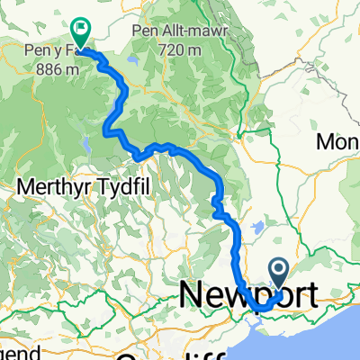 Chepstow Road, Newport to Taff Trail, Brecon