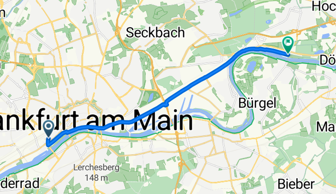 Am Hauptbahnhof, Frankfurt am Main nach Kennedystraße, Maintal