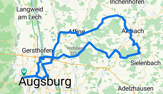 R 29 Stadtbergen - Aichach - Blumenthal - Obergriesbach - Stadtbergen
