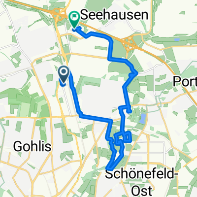 Zschortauer Straße 96, Leipzig nach Handelsstraße 12, Leipzig