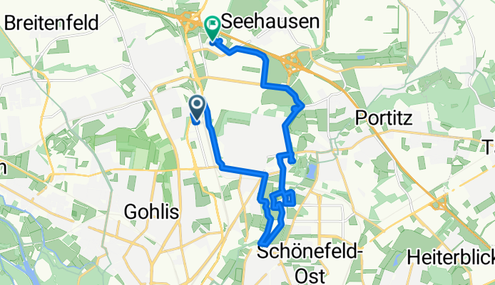 Zschortauer Straße 96, Leipzig nach Handelsstraße 12, Leipzig