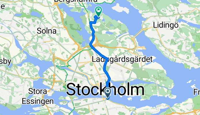 Slussbrogatan, Stockholm to Forskarbacken, Stockholm