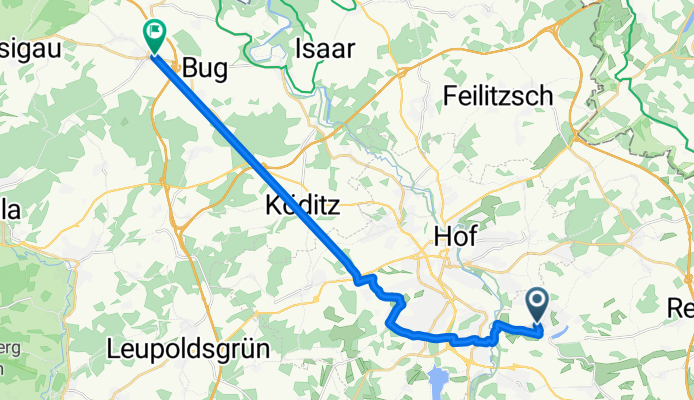 Eichenweg nach Friedensweg
