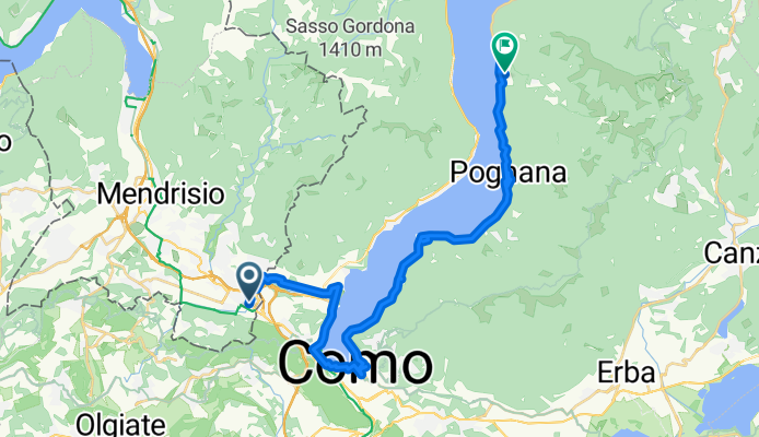 From Nesso to Como to Swiss Border