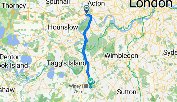 Clayponds Lane, Brentford to Davis Road, Chessington