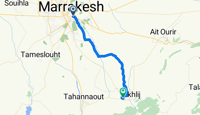 Route from Taoulat Ben Saleh