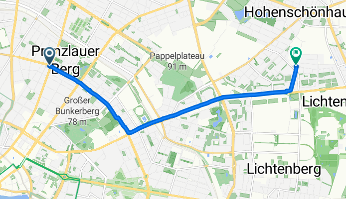 Kollwitzstraße, Berlin to Genslerstraße, Berlin