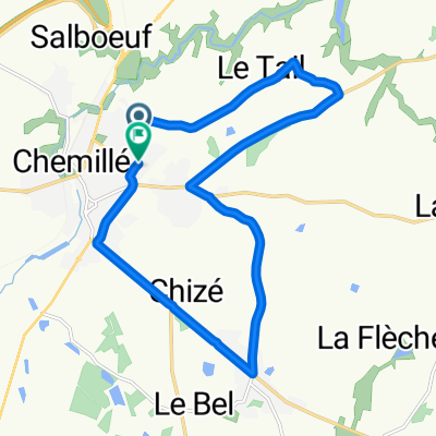 Rue de la Pierre Blanche, Chemillé-en-Anjou à Rue Jacques Monod, Chemillé-en-Anjou