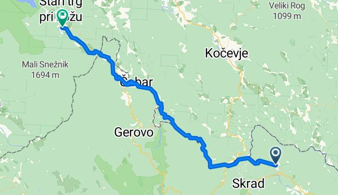 From Brod Moravice to Stari trg pri Ložu