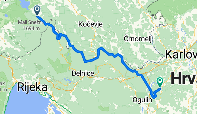 Route to Ogulin