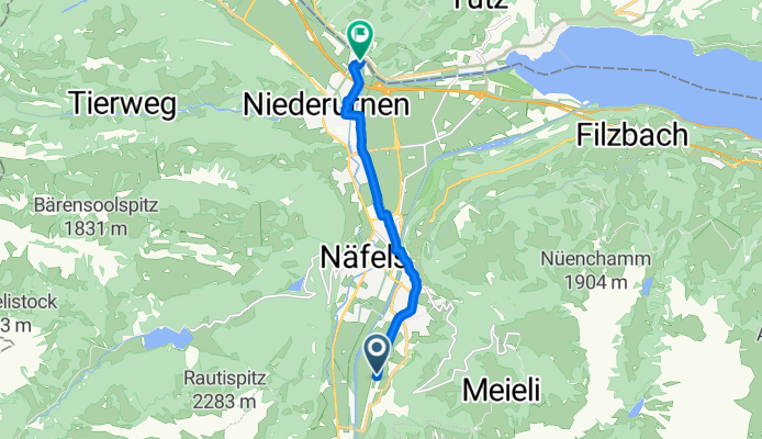 Netstalerstrasse, Mollis nach Ziegelbrückstrasse, Ziegelbrücke