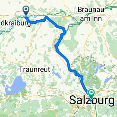 Töginger Straße, Mühldorf am Inn nach Paris-Lodron-Straße, Salzburg