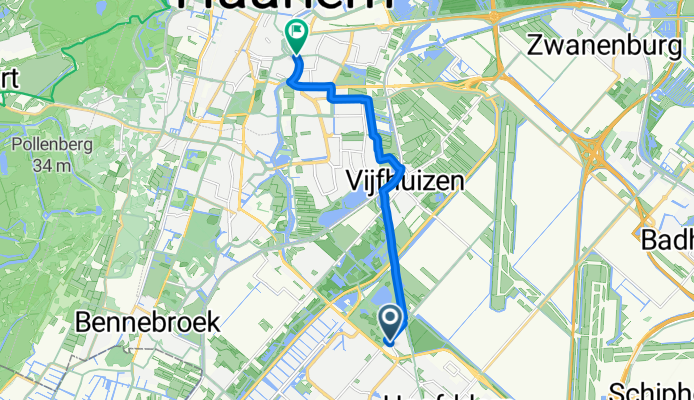 Louisahoeve, Hoofddorp naar Langebrug, Haarlem