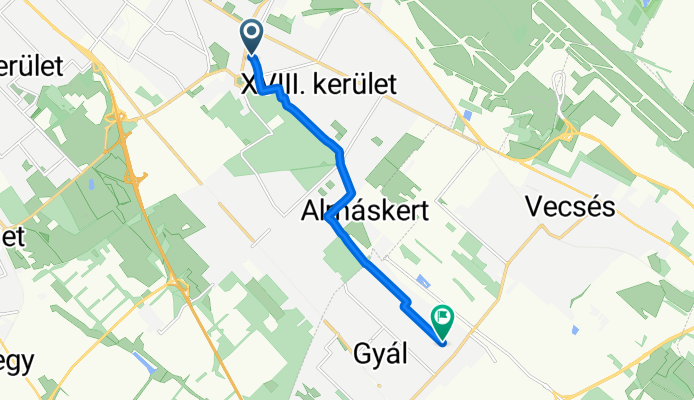 Petőfi utca, Budapest - Bocskai István utca, Gyál