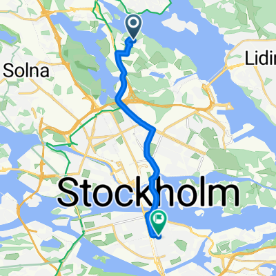 Forskarbacken, Stockholm to Kocksgatan, Stockholm
