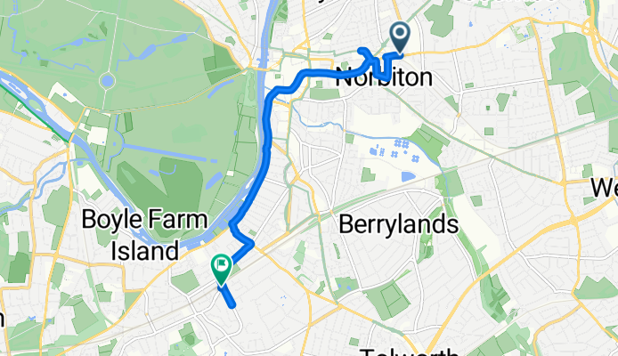 Jemmett Close, Kingston Upon Thames to Fleece Road, Surbiton