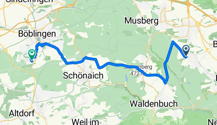Mittelweg, Leinfelden-Echterdingen nach Freiburger Allee, Böblingen