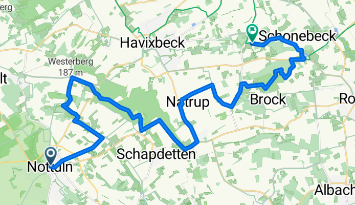 Nottuln Stiftsplatz nach Herkentrup
