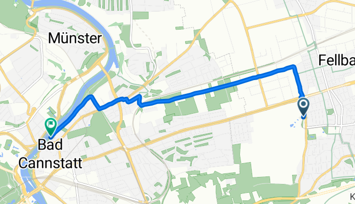 Esslinger Straße, Fellbach nach Überkinger Straße, Stuttgart