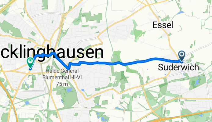 Sachsenstraße, Recklinghausen nach Hertener Straße, Recklinghausen