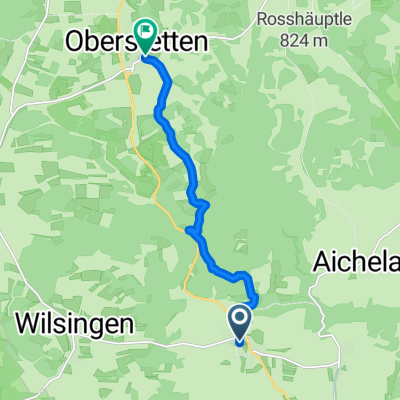 Birkenweg, Pfronstetten nach Burgstraße, Hohenstein