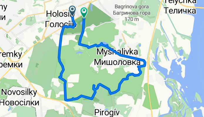 вулиця Оріхуватська to Голосіївський проспект б