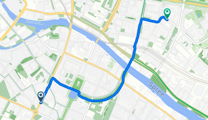 Prinzenstraße, Berlin to Franz-Mehring-Platz, Berlin