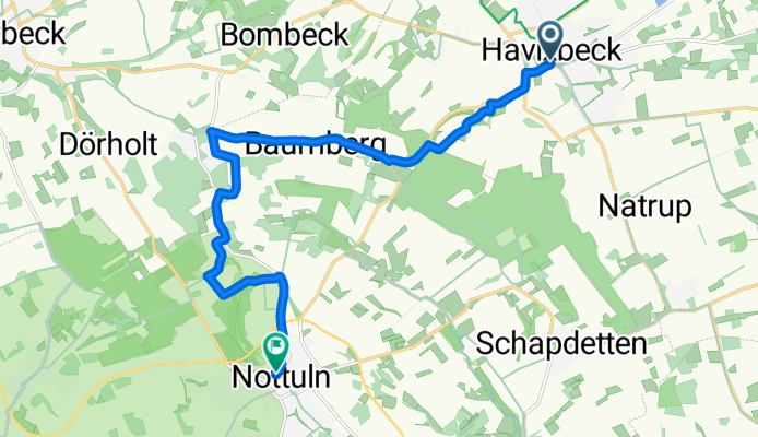 Havixbeck Hauptstraße nach Nottuln Stiftsplatz