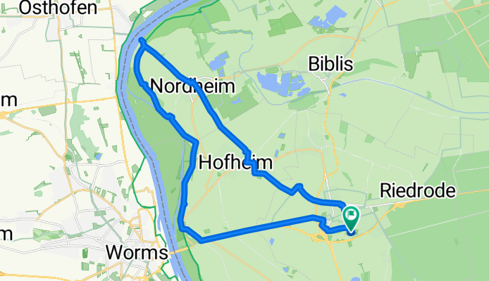 Rundtour Bürstadt zur Rheifähre (Gaststätte) Nordheim Bürstadt