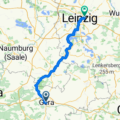 Gera nach Leipzig