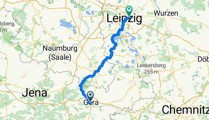 Gera nach Leipzig